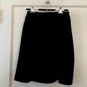 Black A-line suiting skirt